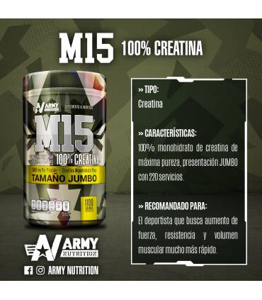 Creatina M15 Jumbo de Army Nutrition 1.1kg