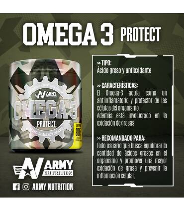 Omega 3 de Army Nutrition 90 Caps Aceite de Salmón
