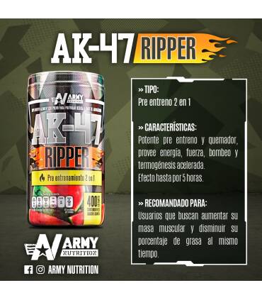 Ak 47 Ripped 2 en 1 de Army Nutrition sabor Sandía