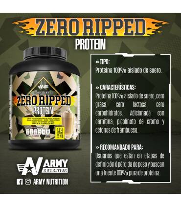 Zero Ripped Protein 4lbs de Army Nutrition sabor Capuchino