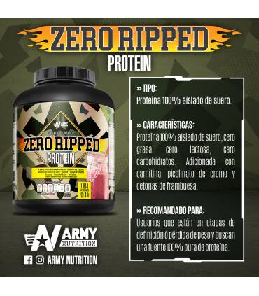 Zero Ripped Protein 4lbs de Army Nutrition sabor Frutos Rojos