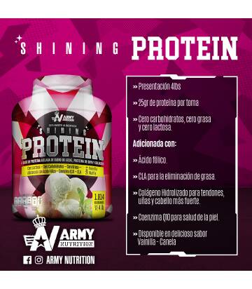 Shining Protein 4lbs Vainilla - Canela Proteina para Mujer