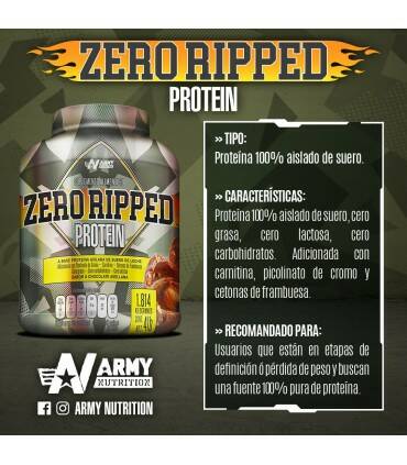 Zero Ripped Protein 4lbs de Army Nutrition sabor Ferrero