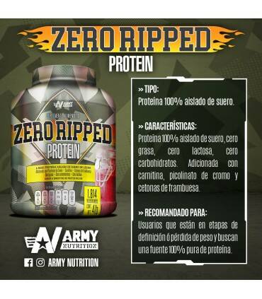 Zero Ripped Protein 4lbs de Army Nutrition sabor Frutos Rojos