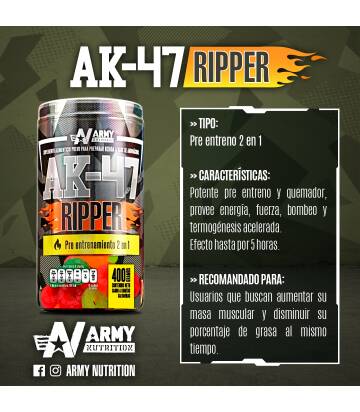 Ak 47 Ripped 2 en 1 de Army Nutrition sabor Gomitas